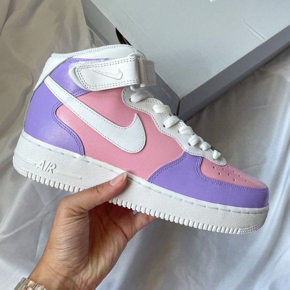 Nike Air Force 1 Pink and Purple Sorbet Custom - Picture 6 of 6